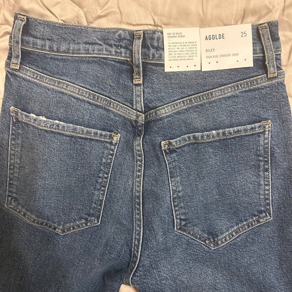NWT AGOLDE Riley High Rise Straight Crop Jeans, Sz 25 - Picture 3 of 10